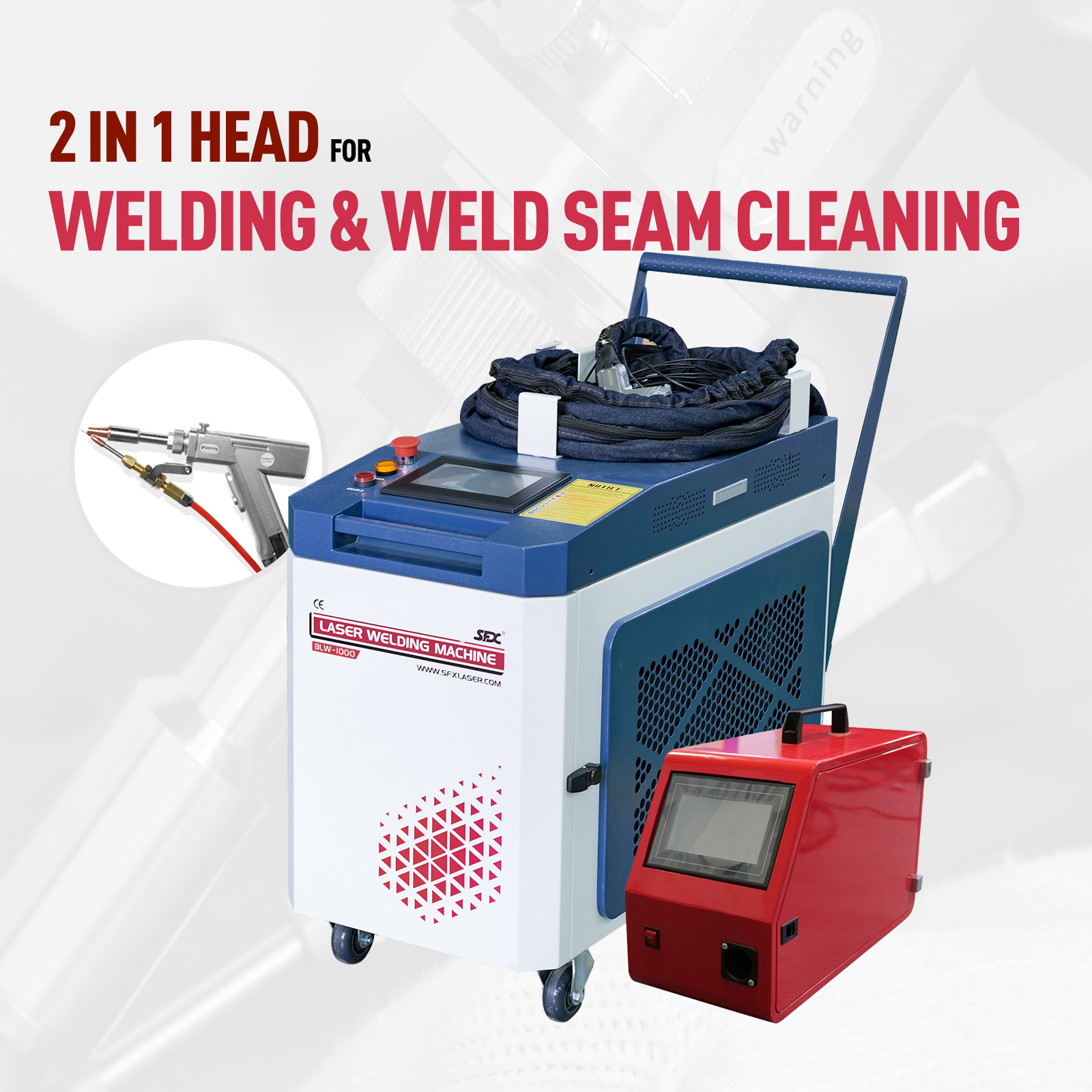 US Stock SFX 2000W Handheld Laser Welding Machine 2 in 1 Laser Welder with Weld Seam Cleaning Function